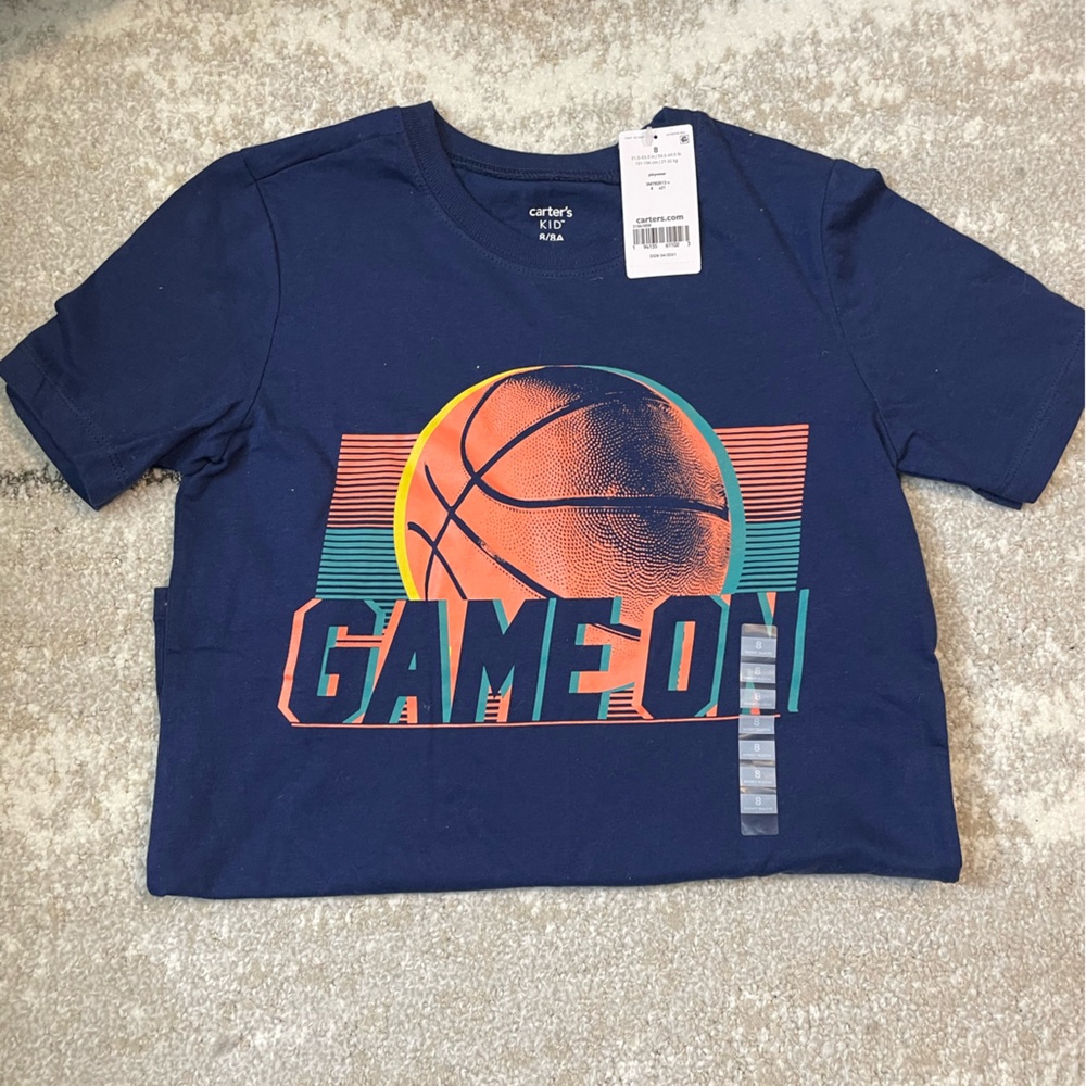 Carters // NWT Blue T-Shirt with Basketball Graphic NEW